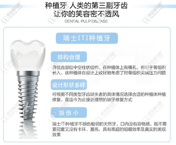 瑞士iti种植体+基台+国产二氧化锆冠